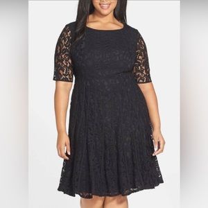 Adrianna Papell plus size fit and flare black dress size 20 W